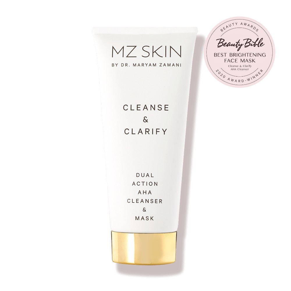 MZ SKIN CLEANSE & CLARIFY DUAL ACTION AHA CLEANSER MASK BRIGHTENING GLOW WRINKLE - Picture 1 of 8